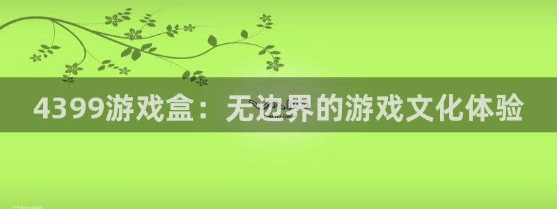 小艾电竞：4399游戏盒：无边界的游戏文化体验